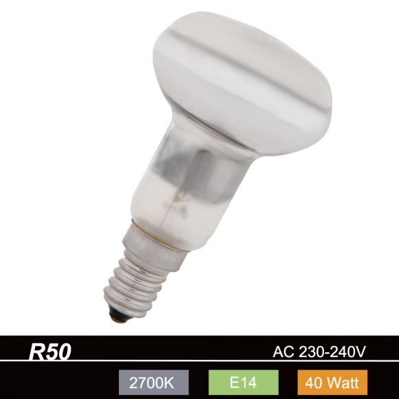 R50 Reflektorlampe E14, 40 Watt, Abstrahlwinkel 35°