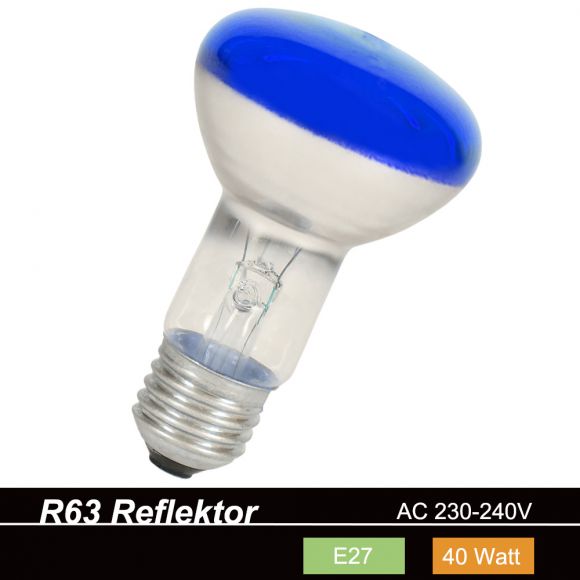 R63 Reflektor 40W E27  in Blau