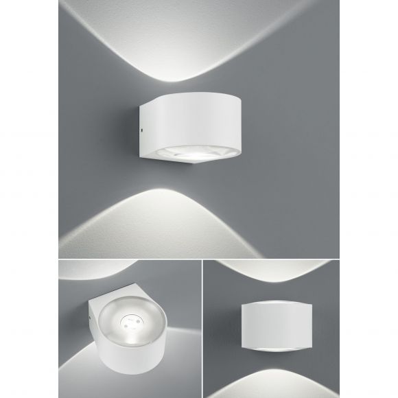 runde Up and Downlight HV LED Wandleuchte Außenwandlampe Weiß IP 65