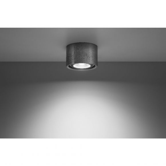 ovale Downlight Deckenleuchte aus Beton 2-flammige Deckenlampe grau Deckenspot 2 Größen erhältlich