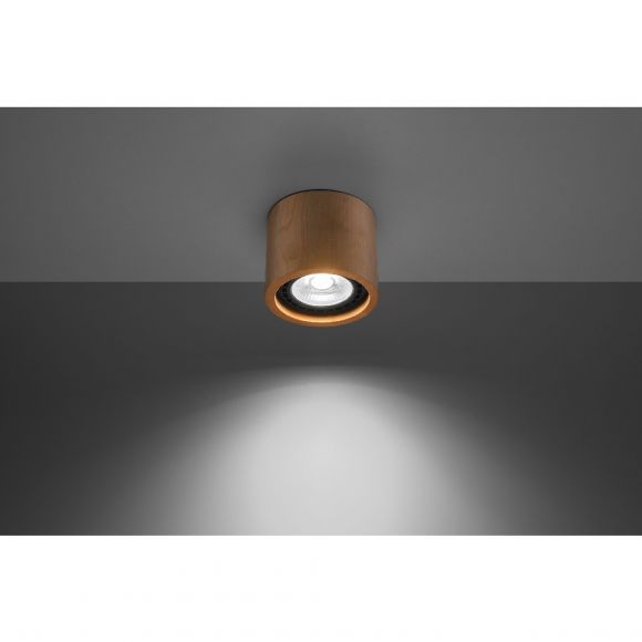 ovale Downlight Deckenleuchte aus Holz  2-flammige Deckenlampe  25 x 14 x 10 cm Deckenspot