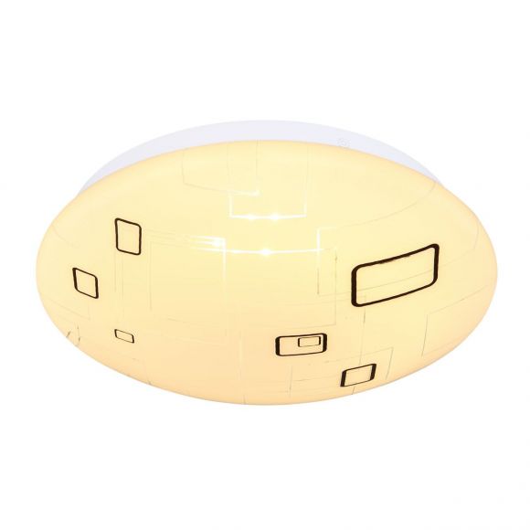 runde LED Deckenleuchte Schirm mit Dekore Deckenlampe weiß ø 26 cm