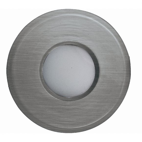 Runder Einbaustrahler aus gebürsteten Eisen und Glas, D=8cm - IP65 für den Außenbereich, Einbauleuchte