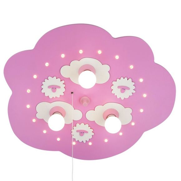 Schäfchenwolke rosa, Sternenhimmelfunktion - 35 cm