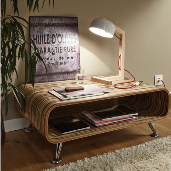 Schreibtischleuchte aus Holz mit schwarzem oder weißem Leuchtenschirm, Höhe 47cm