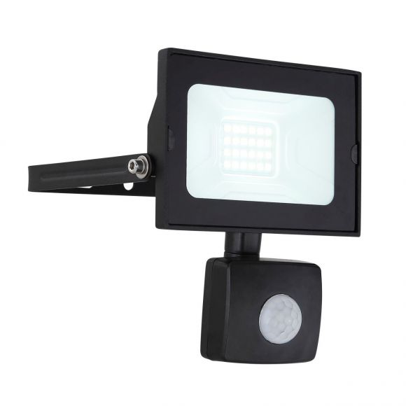 schwenkbarer und höhenverstellbarer LED Strahler mit Bewegungsmelder aus Aluminiumdruckguss schwarz kaltweißes IP65 11 x 13 cm