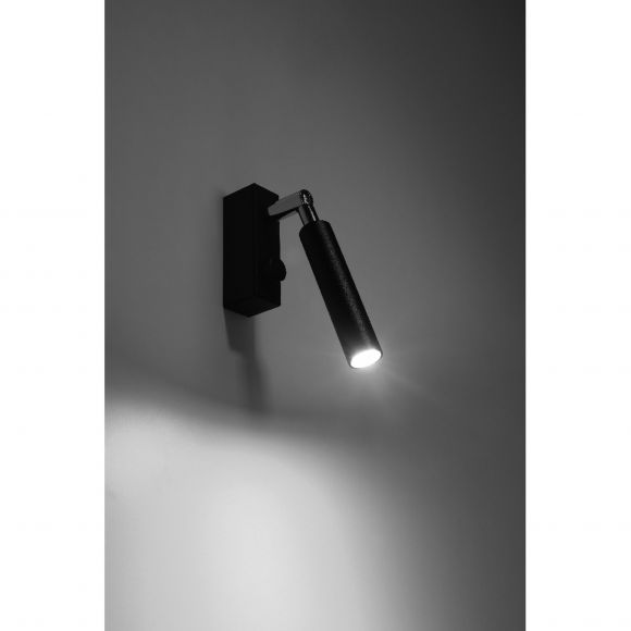 schwenkbarer Wandstrahler mit beweglichen Spot Wandleuchte aus Stahl Wandlampe schwarz