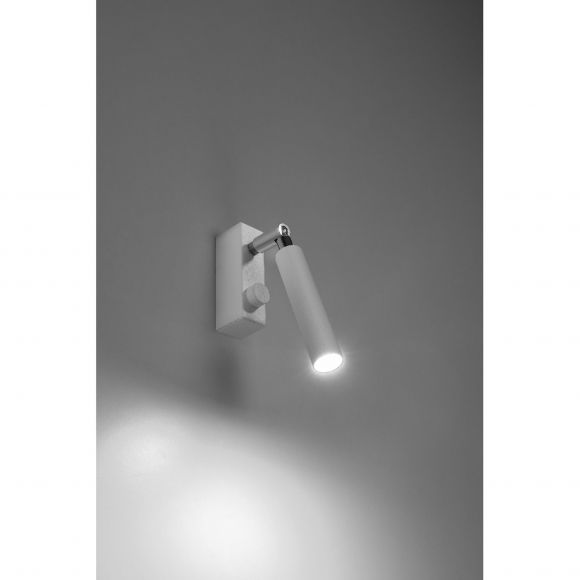 schwenkbarer Wandstrahler zylindrisch mit beweglichen Spot Wandleuchte aus Stahl Wandlampe weiß