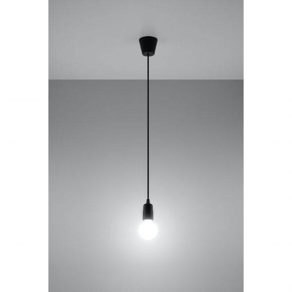 skandinavische E27 Pendelleuchte für vintage Filament Leuchtmittel Glühbirnen Hängelampe schwarz