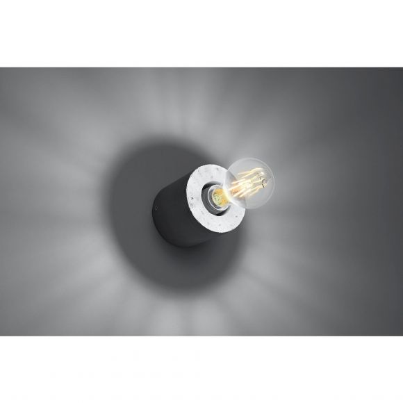 skandinavische zylindrische E27 Wandleuchte aus Beton Glühbirnen Wandlampe ideal für Filament-Leuchtmittel 10 cm