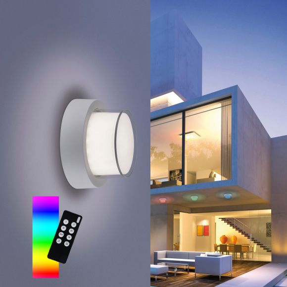 Smart Home LED Außenwandleuchte Q®-Erik rund