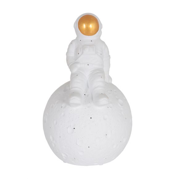 Smart Home runde E14 Tischleuchten aus Gips dekorative Tischlampe weiß mit Schalter ø 20 cm 20 x 18.5 cm