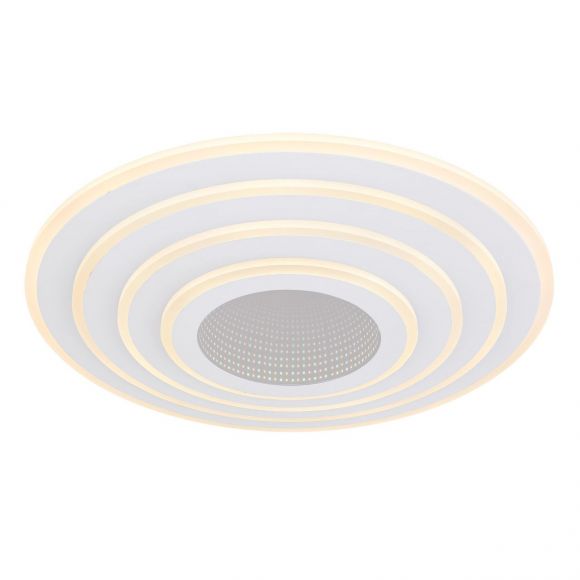 Smart Home runde LED Deckenleuchte mit CCT-Lichtfarbsteuerung & Fernbedienung & Memory Funktion aus Acryl kompatibel mit Google-Home und Alexa Deckenlampe weiß ø 50 cm