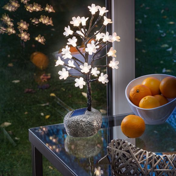 Solar LED-Blütenbäumchen mit wechselbaren Blüten