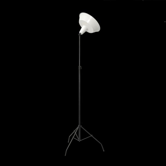 Standleuchte mit beweglichem Leuchtenschirm aus Metall Schwarz - Weiß, Höhe verstellbar, max. 190cm