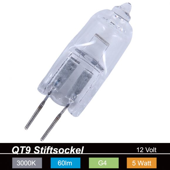QT 9 Stiftsockel 5 Watt, 12V klar ,Sockel G4