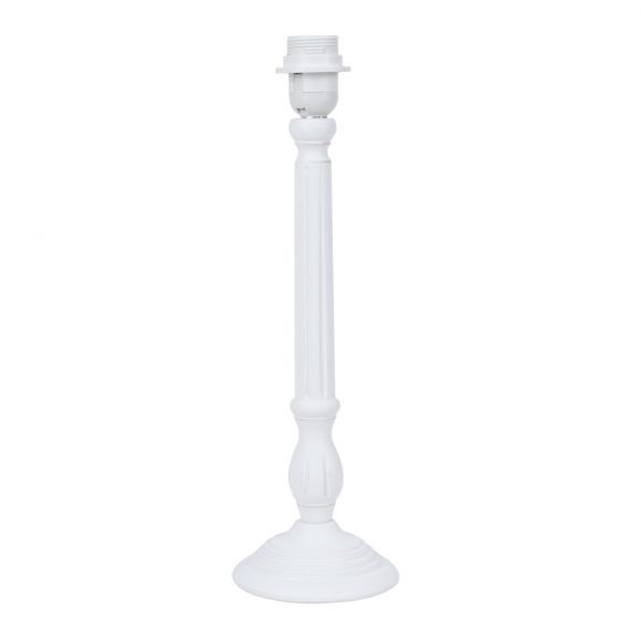 Tischlampenfuß, Holz, Weiß, Höhe 42,5 cm, E27, LED möglich, klassisch