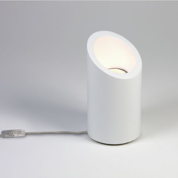 Tischleuchte Marasino, Gips, Höhe 20 cm, LED geeignet, modern, weiß
