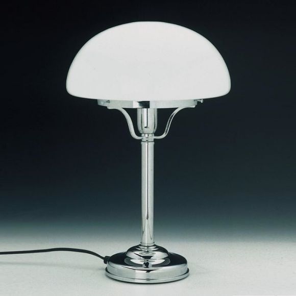 Tischleuchte in Pilzform mit Glasschirm opal-weiß
