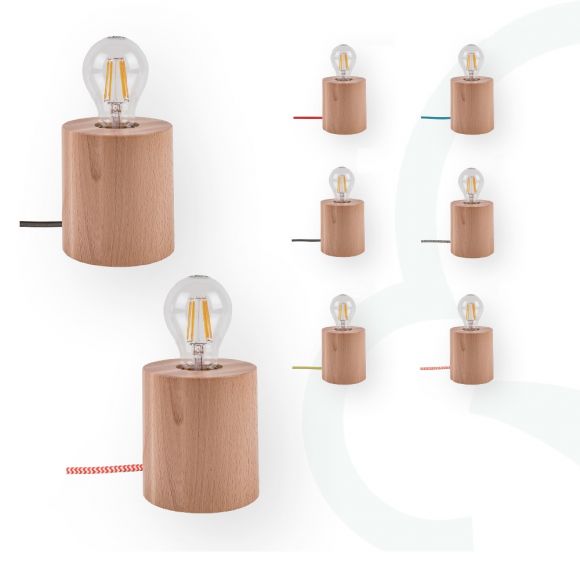 Tischleuchte Trongo Ø 10 cm, Buche Kabel wählbar