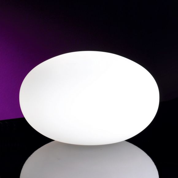 Tischleuchte, rund, mattes Opalglas, D=30cm, inklusive Leuchtmittel