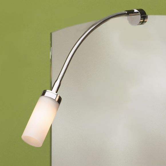 Top Light Spiegelklemmleuchte Flexlight Fix, Kopf Pisa, Nickel-matt, 20cm