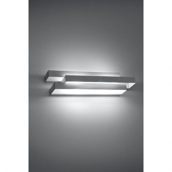 Up- and Downlight Wandleuchte aus Stahl 2-flammige Wandlampe weiß Akzentbeleuchtung eckig