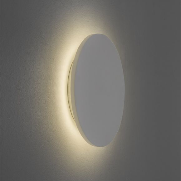 Wandleuchte aus Gips in Weiß, 8W LED - inklusive LED-Taschenlampe