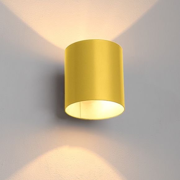 Wandleuchte, Up & Down Light, gelb, modern, Zylinder, inkl. LED 5 W