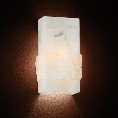 Wandleuchte komplett handgearbeitet aus weißen Alabasterglaselementen in 2 Größen wählbar
