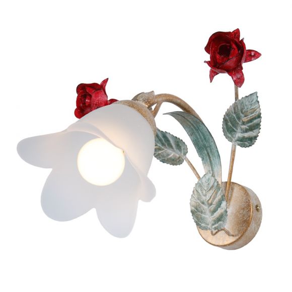 Wandleuchte, Florentiner Stil, 1-flammig, Blütendekor 