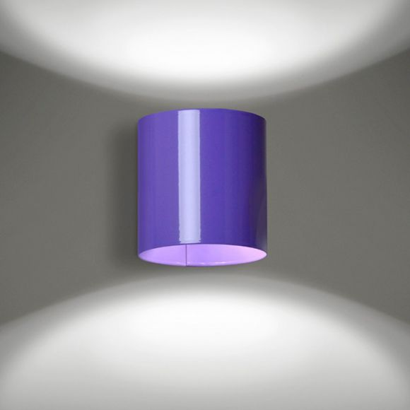 Wandleuchte, lila, Up & Down Light, Zylinder, modern, inkl. LED 5 W