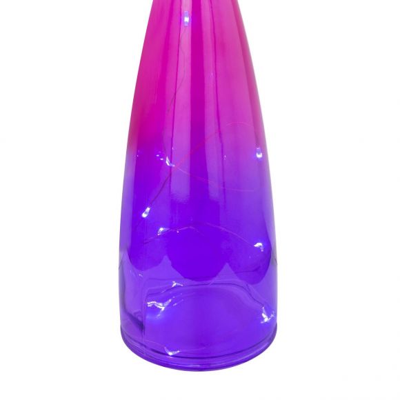 12er Set LED Solarleuchte Dekoleuchte aus Glas dekorative Flaschen 10-flammige Außenleuchte ø 9 cm Schalter, inkl. Akku IP44
