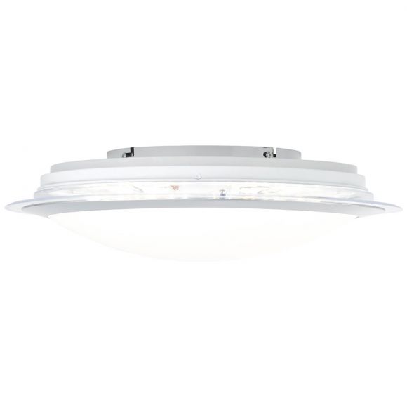 LED Deckenleuchte, weiß/silber, D 43 cm, RGB-Backlight, LED steuerbar