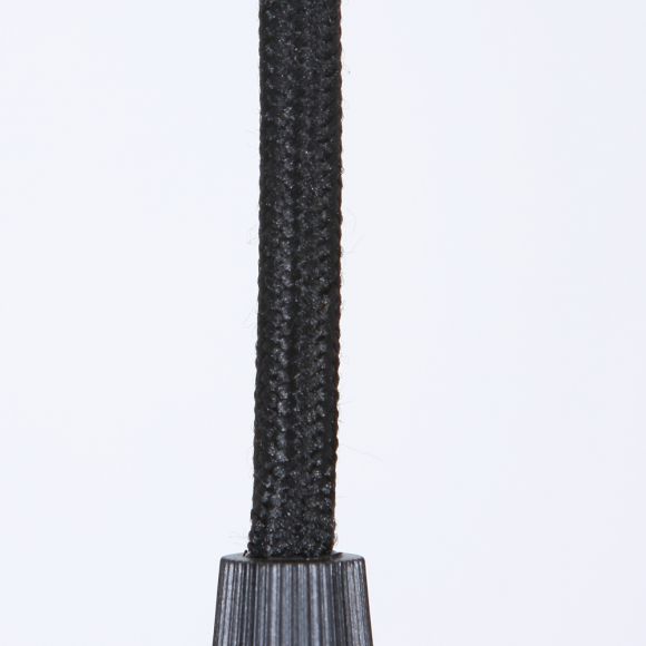 Leuchtenpendel E27 -Textilkabel schwarz, Metall Chrom geschwärzt