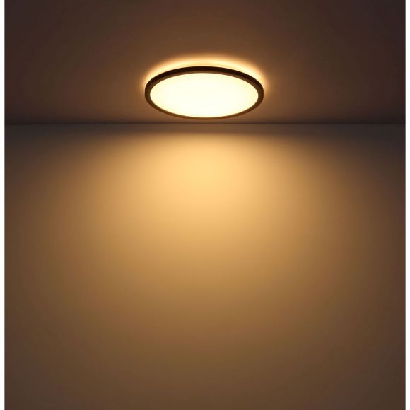 runde LED Deckenleuchte mit Memory FunktionBacklight 3 Stufen über Wandschalter (100-50-10%) Deckenlampe weiß ø 29,4 cm