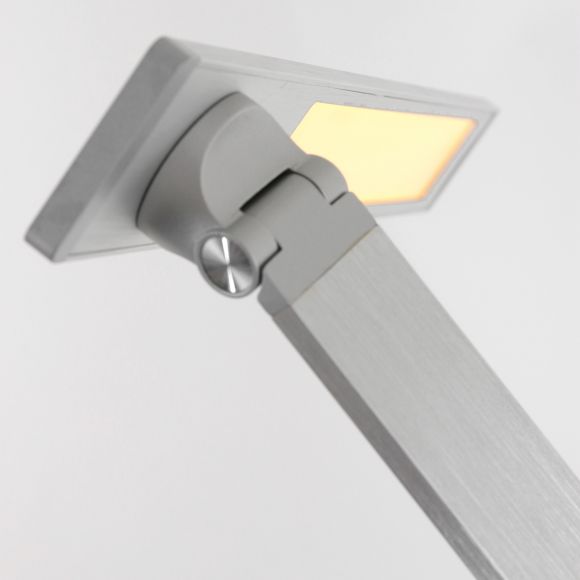 Smart Home schwenkbare eckige LED Tischleuchten 3-flammige Tischlampe stahlfarbig mit Schalter 25 x 177 cm