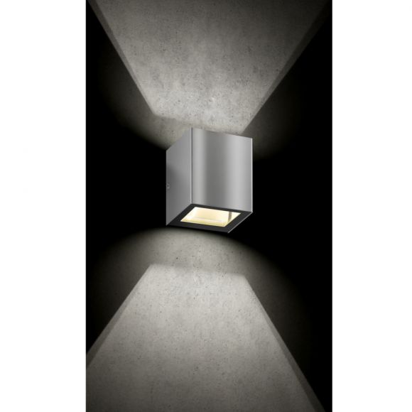 LED Wandlampe Design Flur Wand Leuchten Schlaf Wohn Zimmer Lampen Silber up&down 
