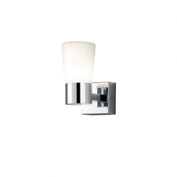 1-flg. LED-Badleuchte in Chrom glänzend, Opalglas weiß