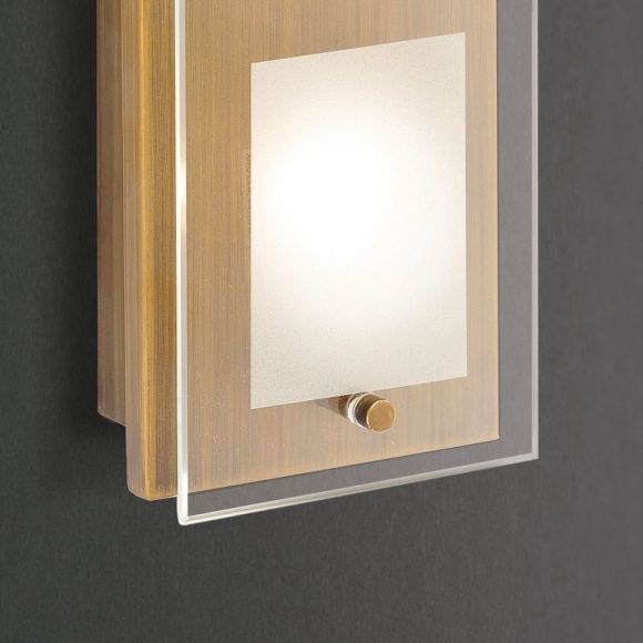 2-flg LED-Deckenleuchte in Altmessing - 24 x 10cm
