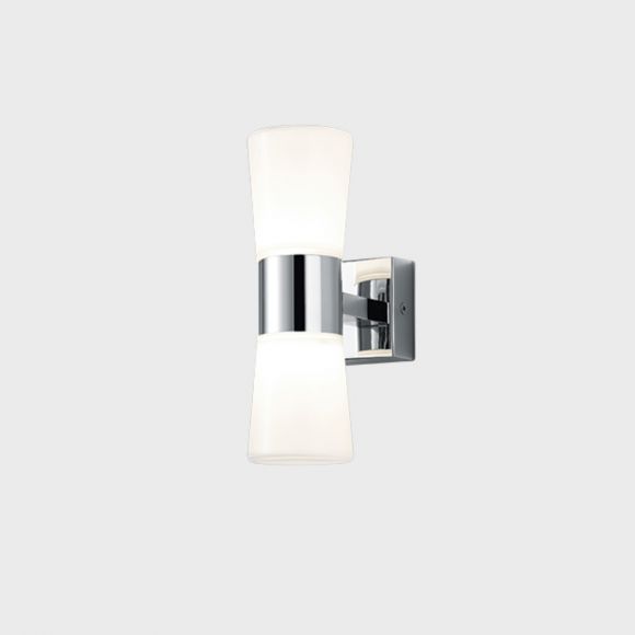2-flg. LED-Badleuchte in Chrom glänzend, WOHNLICHT Opalglas | weiß