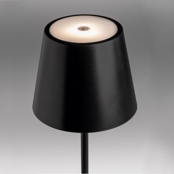 Akku LED-Tischleuchte schwarz für Innen und Außen