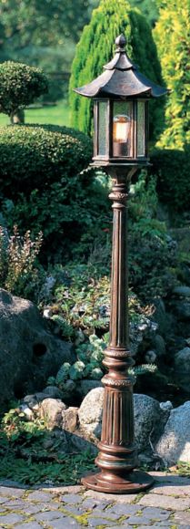 Antike Wegeleuchte, handgefertigte Gartenleuchte Höhe 158cm