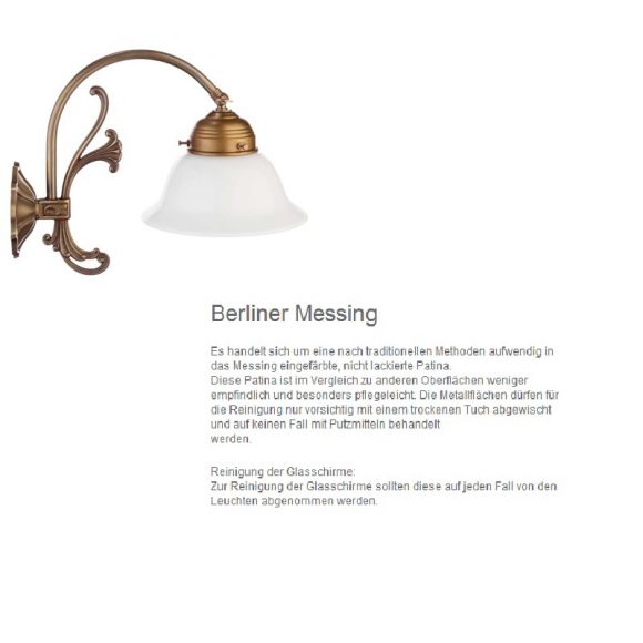 Berliner-Messing-Deckenleuchte mit Kugelglas 16 cm