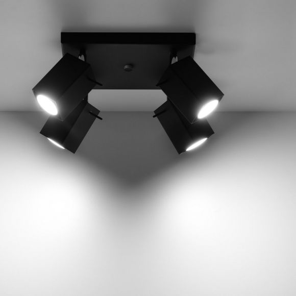 Deckenstrahler Merida 4  schwarz schwenkbar inkl. 7W LEDs