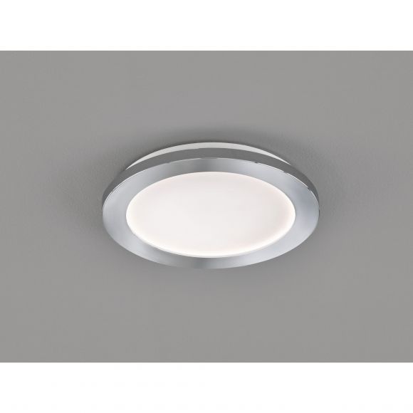 dimmbare LED Deckenleuchte runde Badezimmerleuchte Deckenlampe weiß chrom ø 30 cm IP44