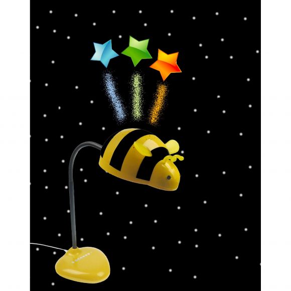 dimmbare LED Tischleuchte Kinderleuchte mit Projektionsnachtlicht und Memory Funktion Tischlampe mit Schalter Starbee Biene