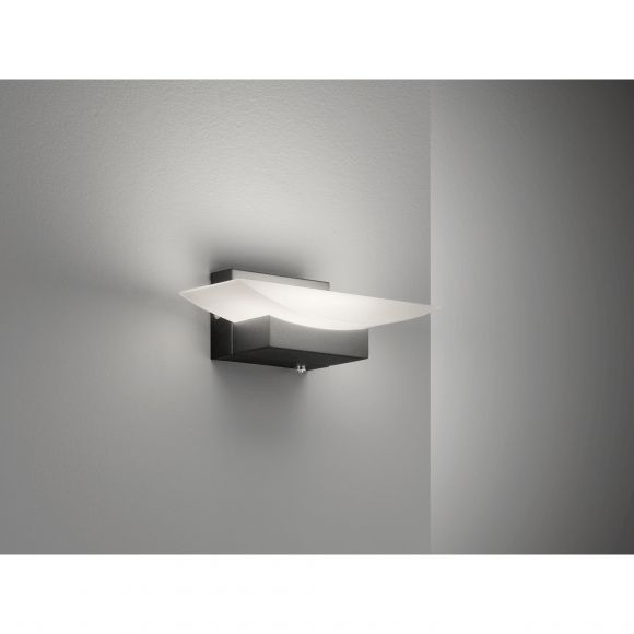 dimmbare LED Wandleuchte mit CCT-Lichtfarbsteuerung Acrylglas halbrund satiniert Wandlampe weiß nickel mit Schalter 30 cm