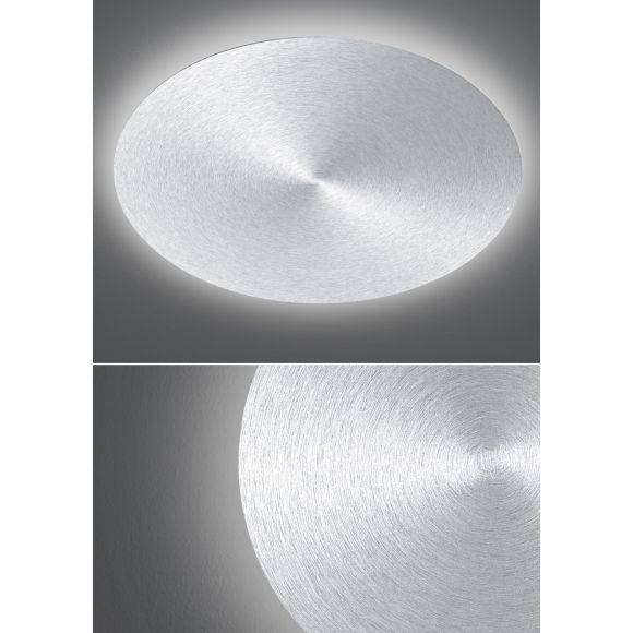 dimmbare runde LED Deckenleuchte mit Fernbedienung eloxiert Deckenlampe silber ø 60 cm