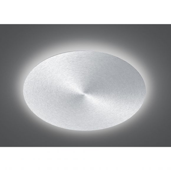 dimmbare runde LED Deckenleuchte mit Fernbedienung eloxiert Deckenlampe silber ø 45 cm